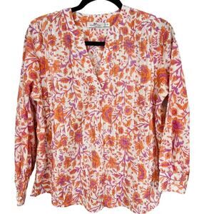 Vineyard Vines Marigold pintuck neckline top Cotton